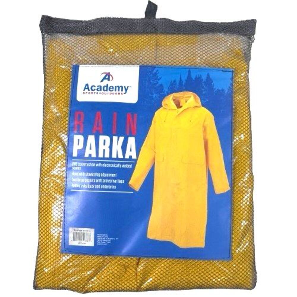 Academy Sports & Outdoors Magellan Adult Rain Parka Raincoat w/Hood Yellow Sz M